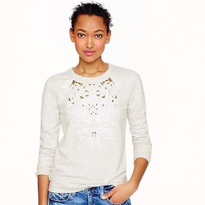 J. CREW Cut Out Floral Sweatshirt